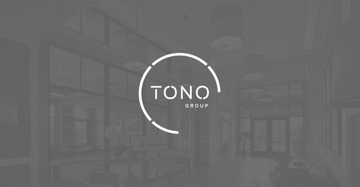 TONO Group white logo with gray background