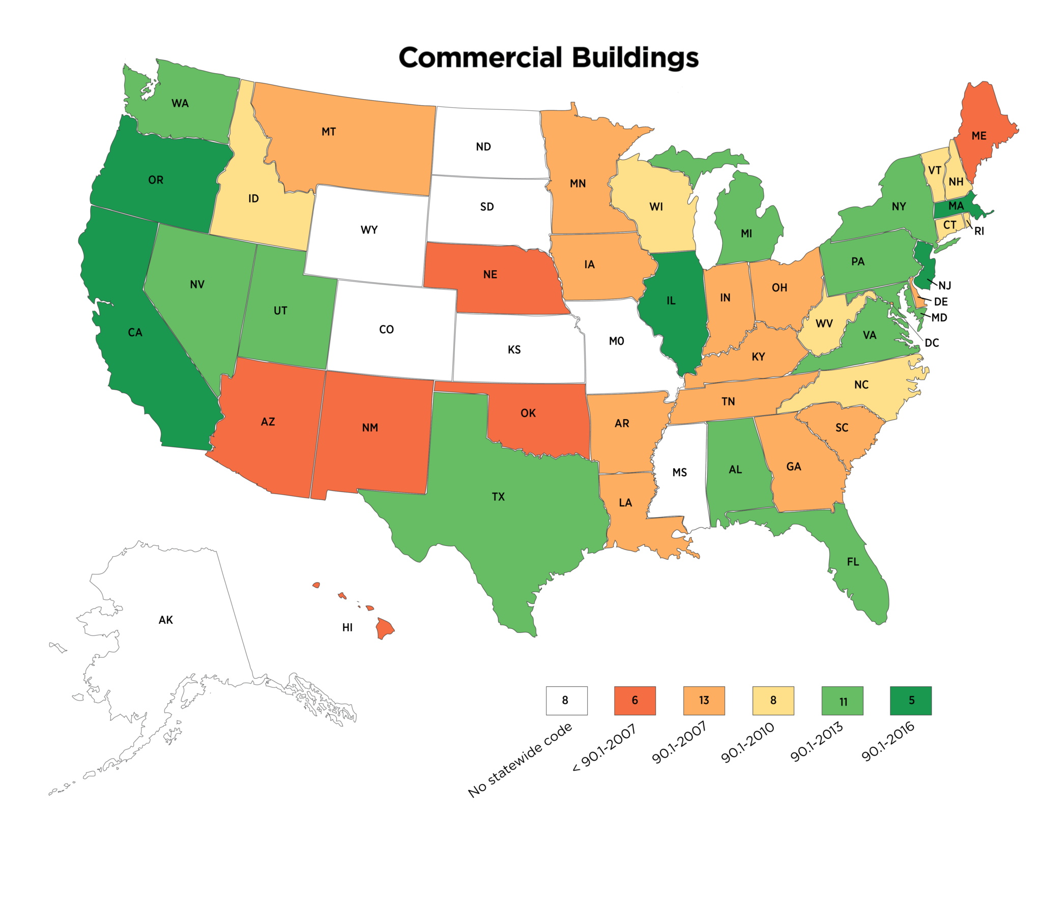 Commercial energy codes map