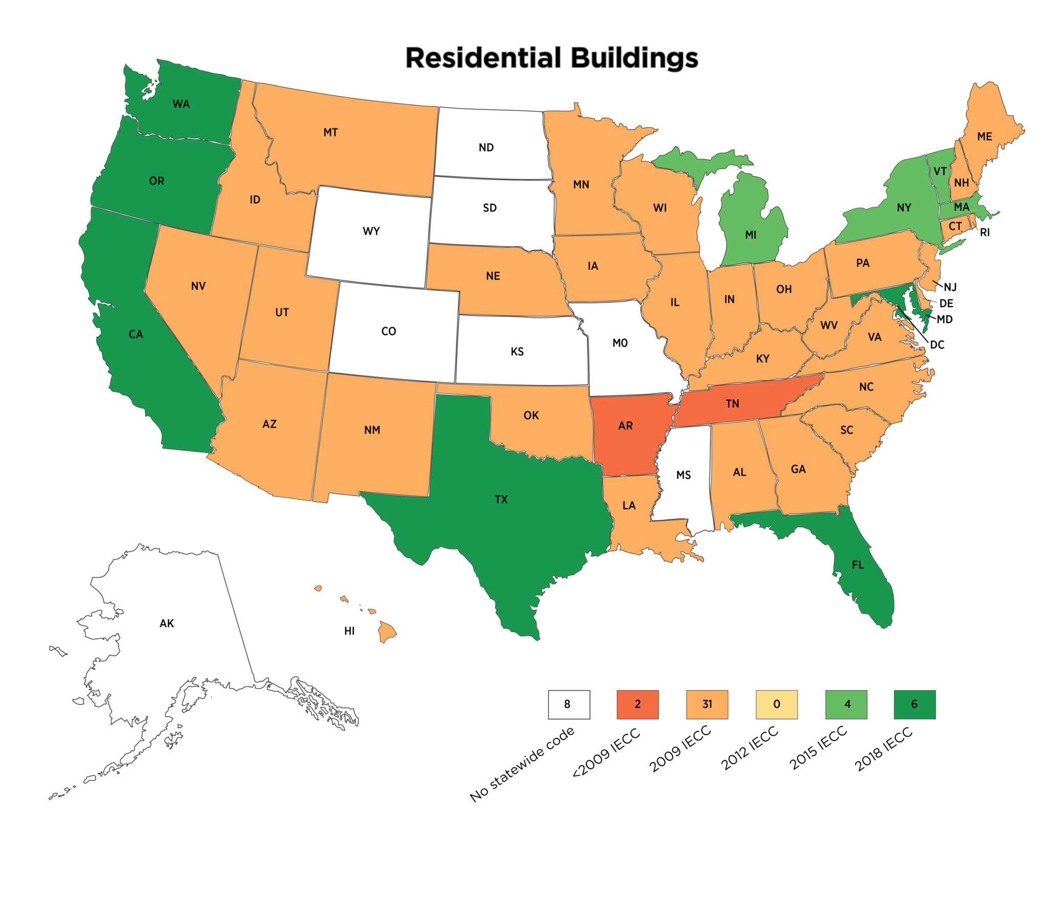 Residential energy codes map